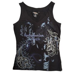 Harley Davidson motorcycles black studded tank top size medium